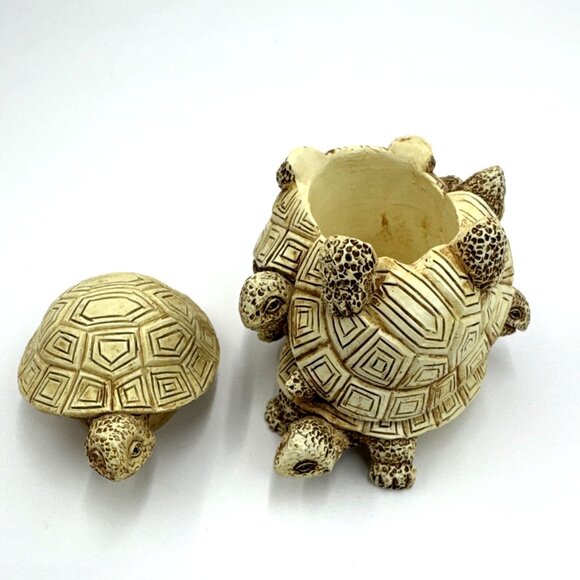 Harmony Kingdom Style Resin Turtle Stacked Trinket Box - Picture 9 of 13